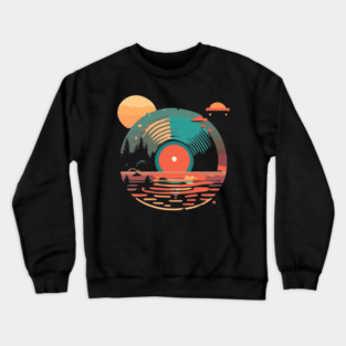 Vinyl LP Music record Sunset Crewneck Sweatshirt