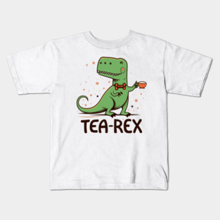 Tea Rex- Funny Tea drinking Dinosaur Kids T-Shirt