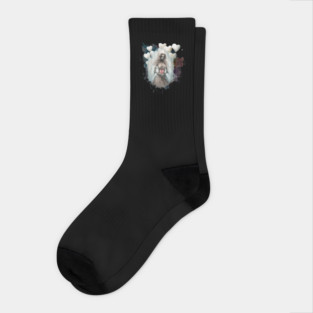 Be Mine Valentine Creepy Ghoul Skeleton Socks