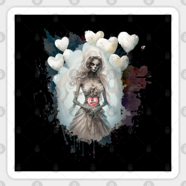 Be Mine Valentine Creepy Ghoul Skeleton Sticker by HolidayBug