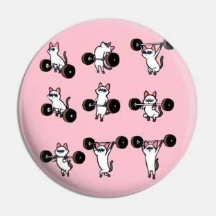 Olympic Lifting Siamese Cat Pin