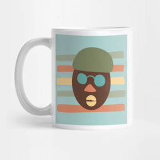 Black French Artist in Beret Mug