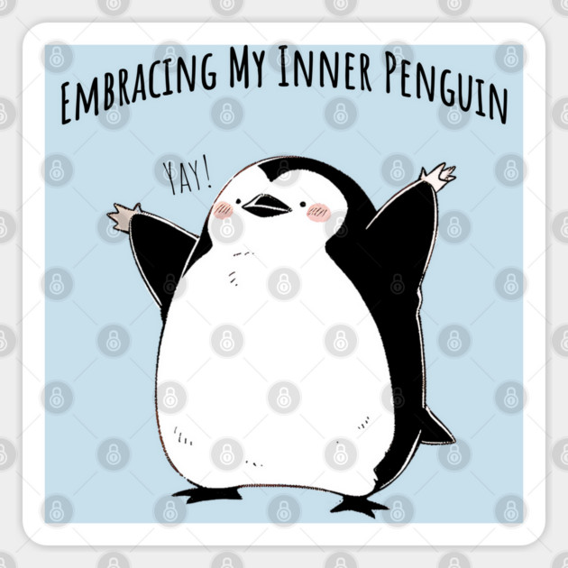 Embracing My Inner Penguin cute penguins design Sticker by Luxinda