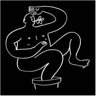 Man flower pot human Posters and Art