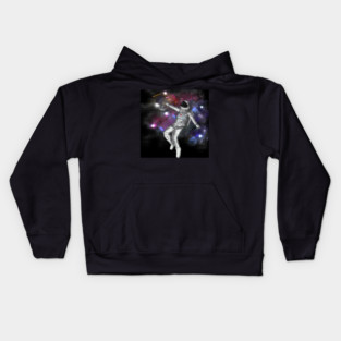 Astronaut Grabbing Art Supplies Kids Hoodie