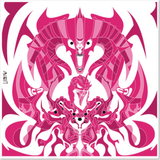 pink dark nazgul ecopop in balrog dreams of the middle earth ecopop Posters and Art