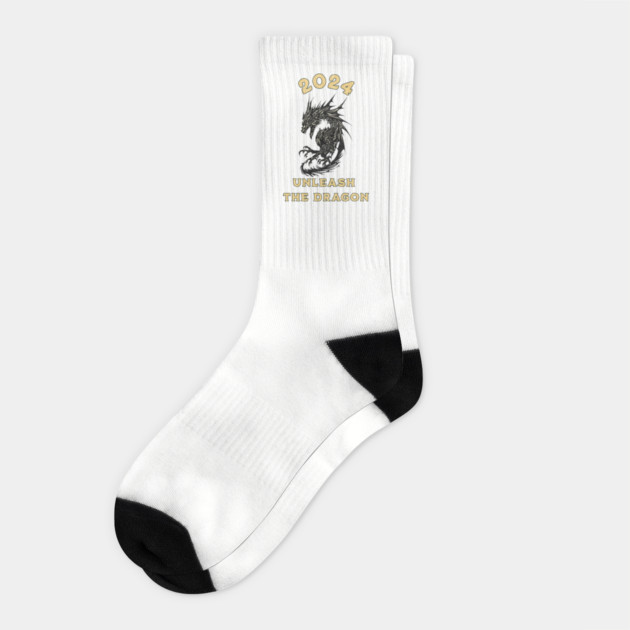 2024 Year Of The Dragon Chinese New Year Socks by Jo Palmer