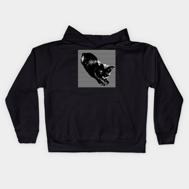 Graphic Black Cat Kids Hoodie by DonWillisJrArt