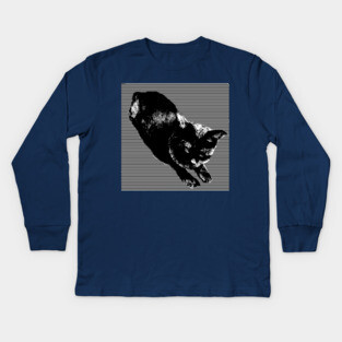 Graphic Black Cat Kids Long Sleeve T-Shirt