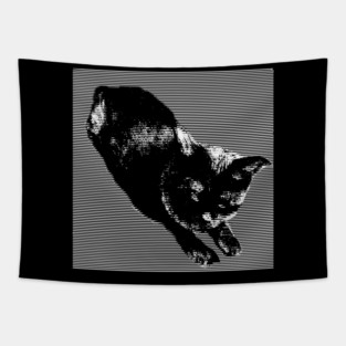 Graphic Black Cat Tapestry