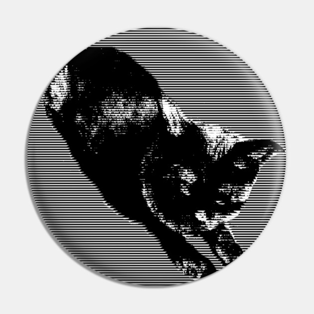 Graphic Black Cat Pin by DonWillisJrArt
