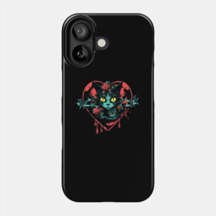 Valentine Spooky Cats and Blood Phone Case