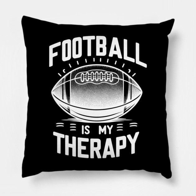Football is my Therapy Pillow by Frank Ring