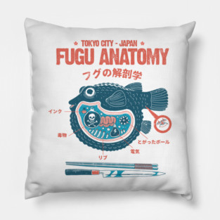 Fugu anatomy Tokyo Pillow