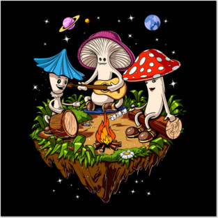 Magic Mushrooms Psychedelic Party Posters and Art