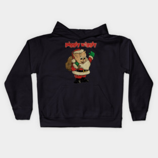 Classic Christmas Santa Piggly Kids Hoodie