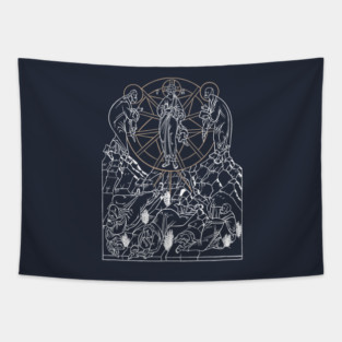 White Transfiguration | Μεταμορφωσις | Russian Outline of the Icon of the Transfiguration Tapestry