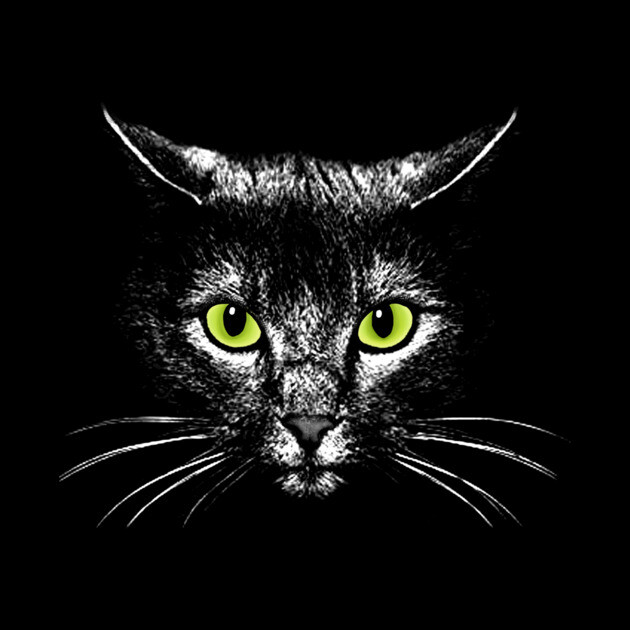 White angel cat face green eyes White Cat Pin TeePublic