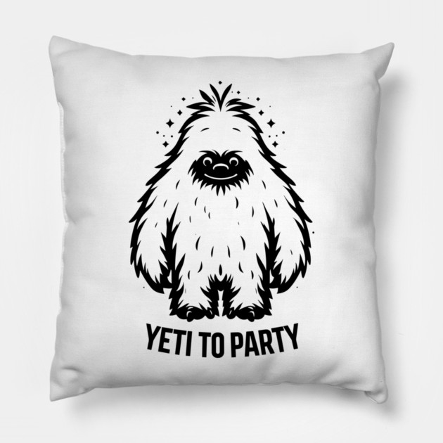 Yeti To Party Pillow by Frank Ring