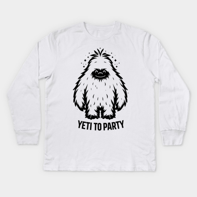 Yeti To Party Kids Long Sleeve T-Shirt by Frank Ring