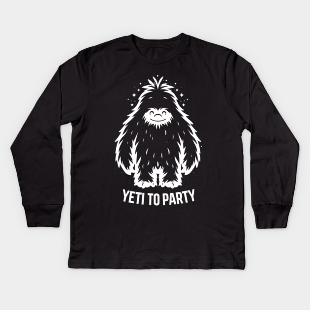 Yeti To Party Kids Long Sleeve T-Shirt by Frank Ring