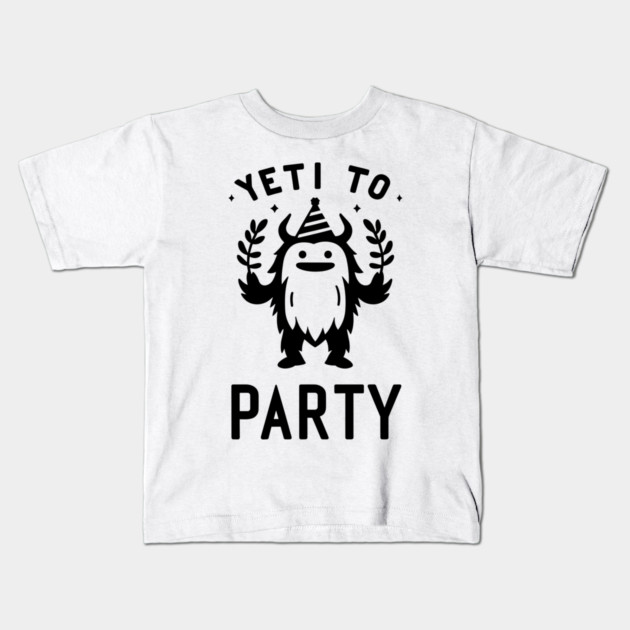 Yeti To Party Kids T-Shirt by Frank Ring