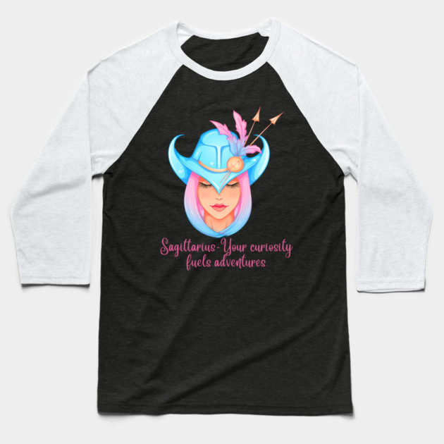 Sagittarius Birth Sign Baseball T-Shirt by BirdsnStuff