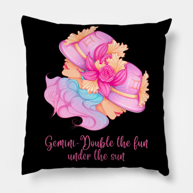 Gemini Birth Sign Pillow by BirdsnStuff