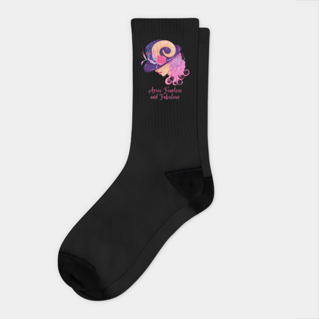 Aries Birth Sign Socks by BirdsnStuff