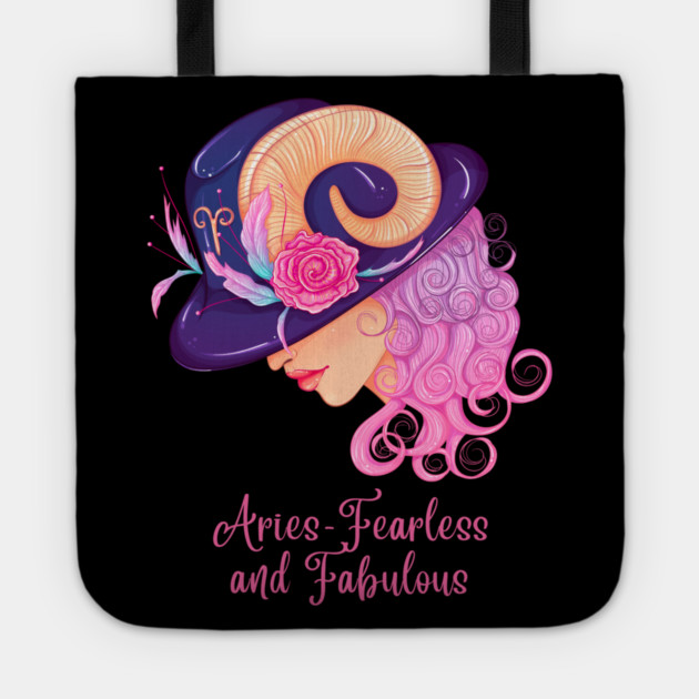 Aries Birth Sign Tote by BirdsnStuff