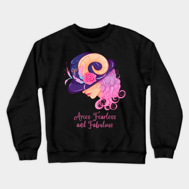 Aries Birth Sign Crewneck Sweatshirt by BirdsnStuff