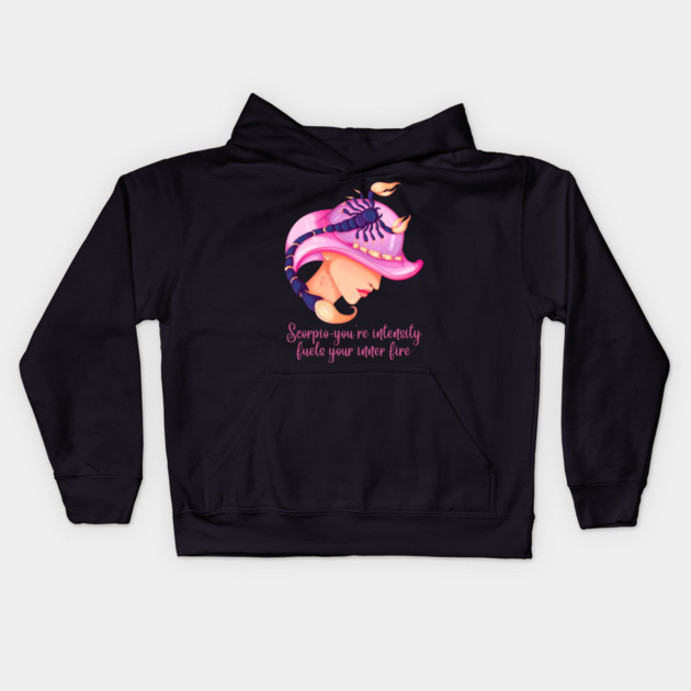 Scorpio Birth Sign Kids Hoodie by BirdsnStuff