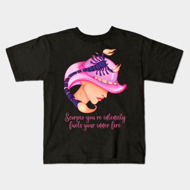 Scorpio Birth Sign Kids T-Shirt by BirdsnStuff