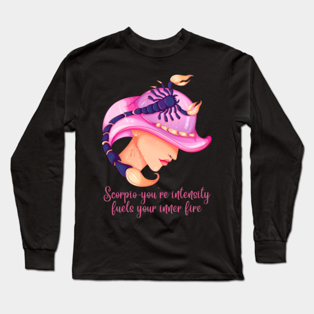 Scorpio Birth Sign Long Sleeve T-Shirt by BirdsnStuff