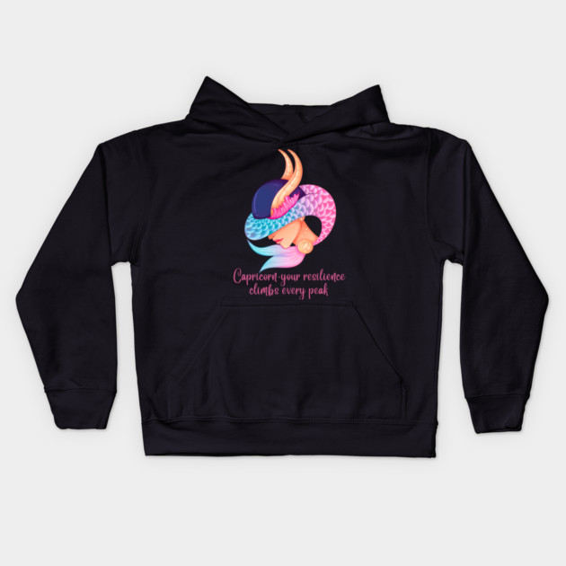 Capricorn Birth Sign Kids Hoodie by BirdsnStuff