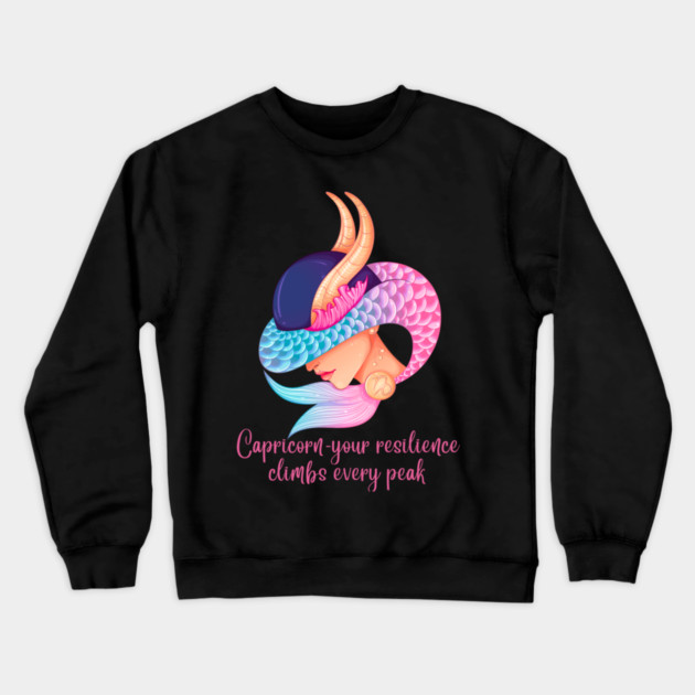 Capricorn Birth Sign Crewneck Sweatshirt by BirdsnStuff