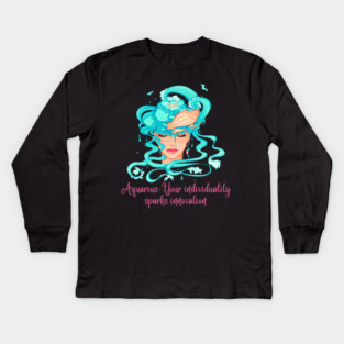 Aquarius Birth Sign Kids Long Sleeve T-Shirt