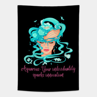 Aquarius Birth Sign Tapestry