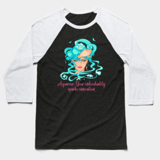 Aquarius Birth Sign Baseball T-Shirt