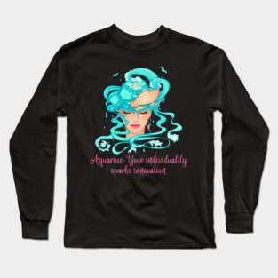 Aquarius Birth Sign Long Sleeve T-Shirt