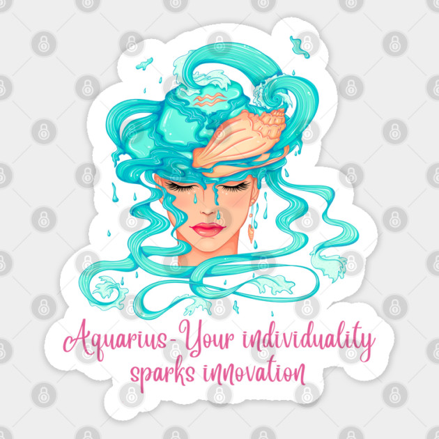 Aquarius Birth Sign Sticker by BirdsnStuff