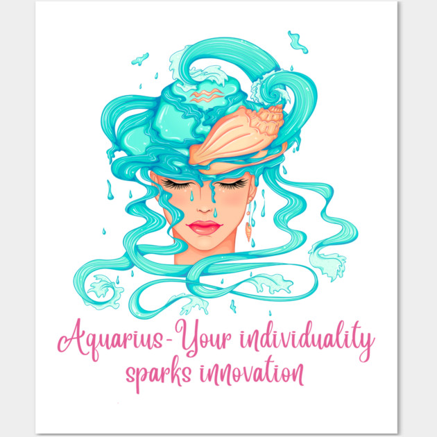Aquarius Birth Sign Wall Art by BirdsnStuff
