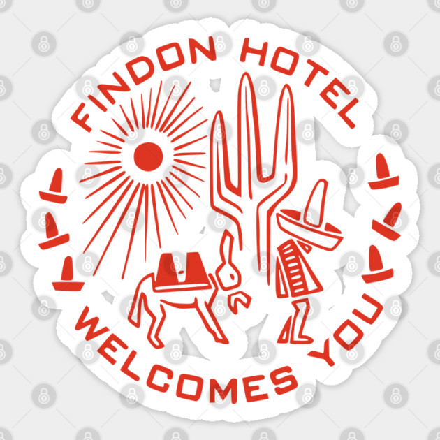 Vintage Travel Matchbook Findon Hotel Welcomes You Vintage Matchbook TexMex Arizona New Mexico Retro Southwest Burro Cactus Sombrero Sticker by Yesteeyear