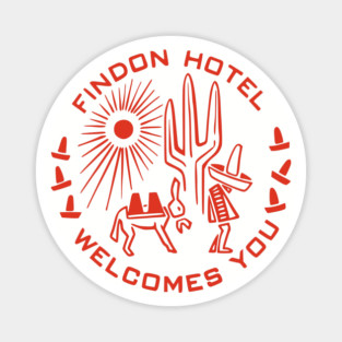 Vintage Travel Matchbook Findon Hotel Welcomes You Vintage Matchbook TexMex Arizona New Mexico Retro Southwest Burro Cactus Sombrero Magnet