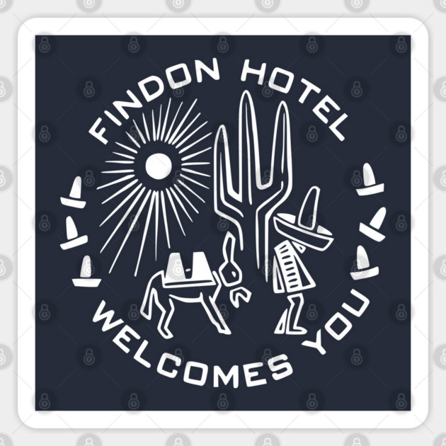 Vintage Travel Matchbook Findon Hotel Welcomes You Vintage Matchbook TexMex Arizona New Mexico Retro Southwest Burro Cactus Sombrero Sticker by Yesteeyear