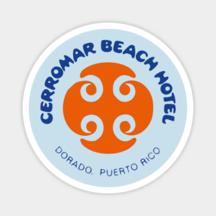 Vintage Puerto Rico Travel Sticker Cerromar Beach Hotel Dorado Puerto Rico Vintage Travel Retro Luggage Label Caribbean Resort Magnet