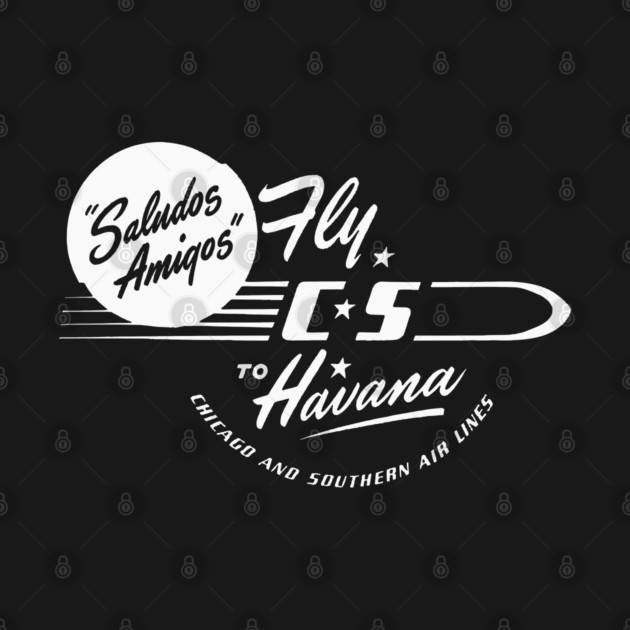 Vintage Travel Sticker Saludos Amigos Fly C-S to Havana Chicago & Southern Air lines Vintage Matchbook Retro Fifties Cuba Travel by Yesteeyear