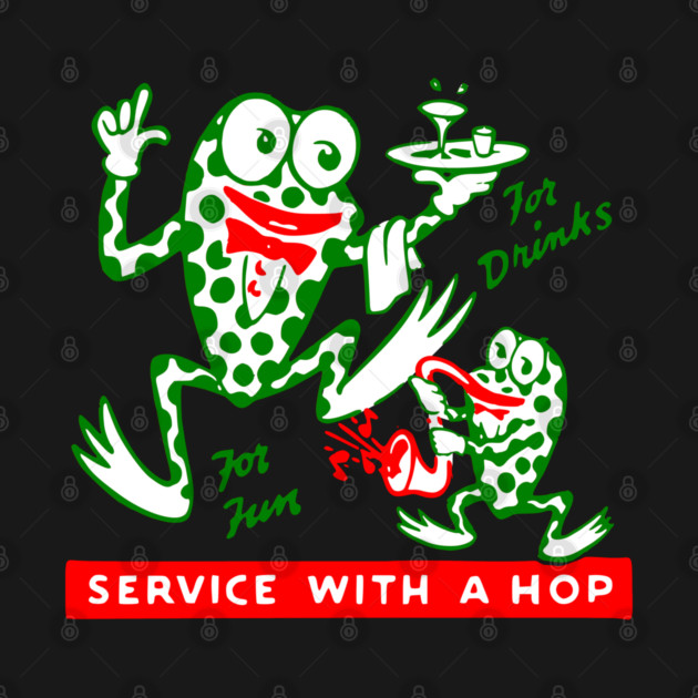 Vintage Matchbook Service With A Hop Funny Cartoon Frog Vintage Cocktail Lounge Matchbook Retro Fifties Restaurant Americana by Yesteeyear