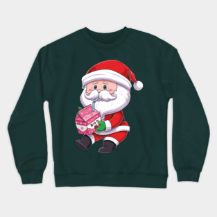 Santa Strawberry Milk Crewneck Sweatshirt