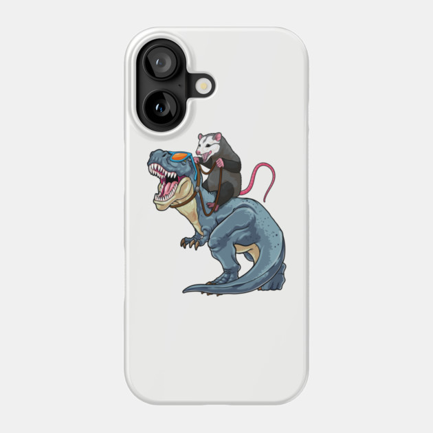 Opossum Outrider: Dino-Riding Daredevil Phone Case by GoshWow®